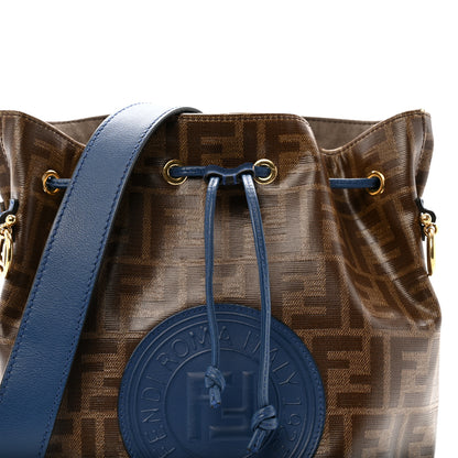 Fendi Glazed Fabric Vitello Grace F is Fendi FF 1974 Stamp Patch Grande Mon Tresor Bucket Bag Mogano Panna Iris 8 of 14
