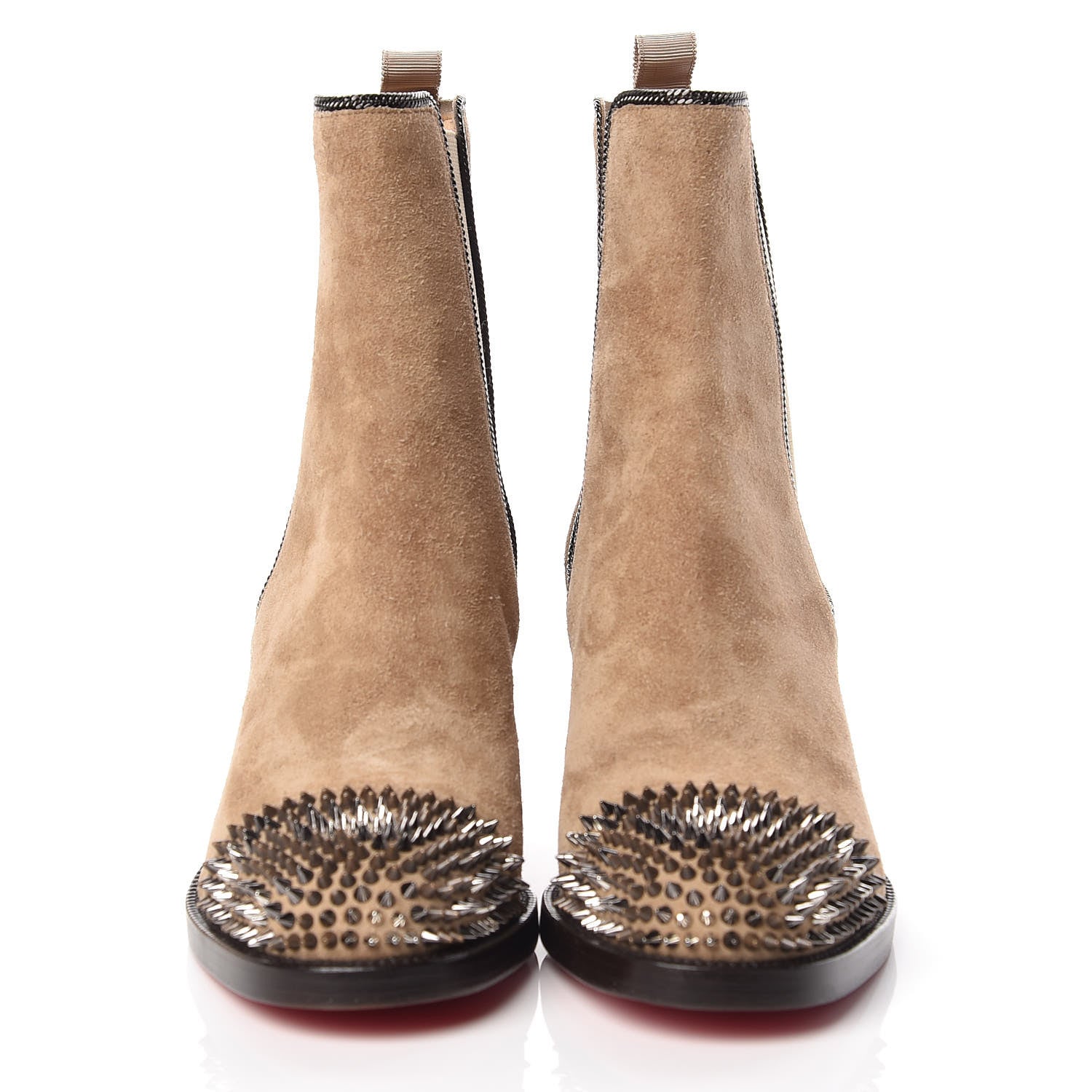 Christian Louboutin Veau Velours Otaboo 70 Chelsea Boots 37.5 Camel 2 of 9