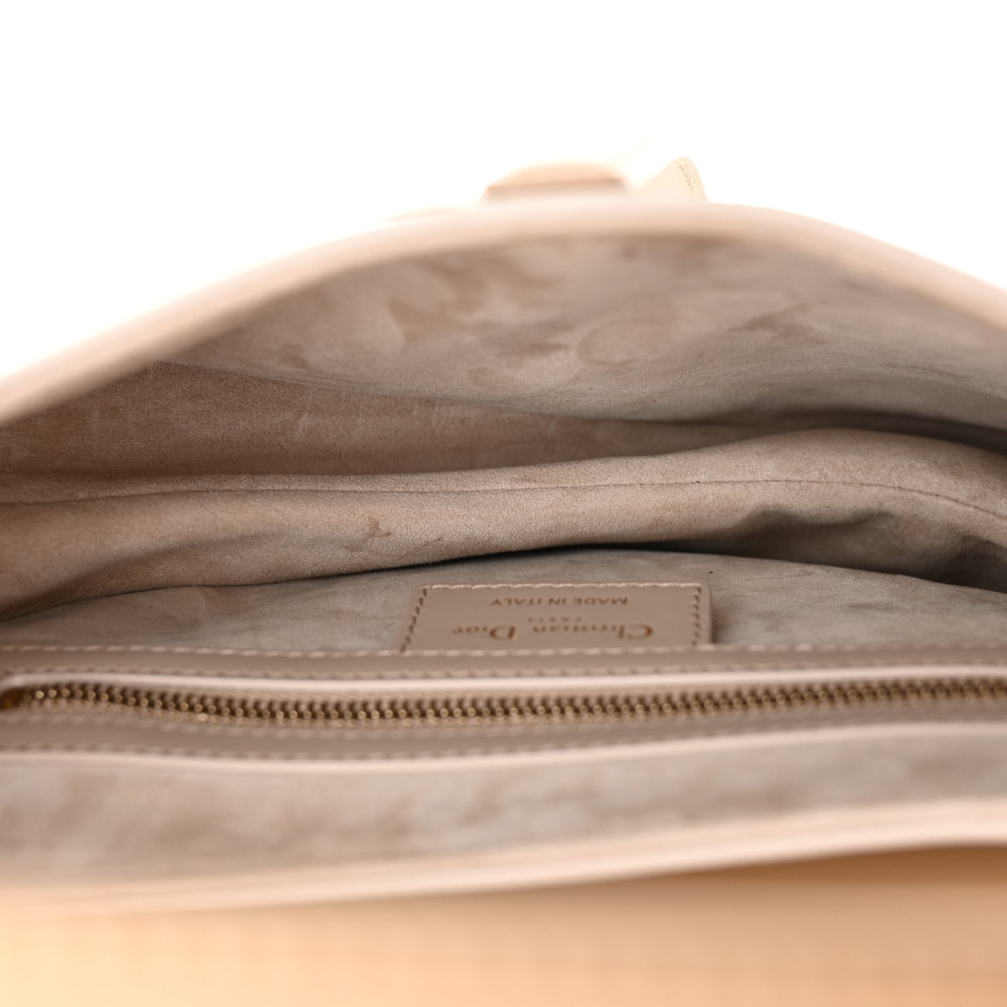 Supple Calfskin Two Tone Saddle Bag With Strap Biscuit Trench Beige