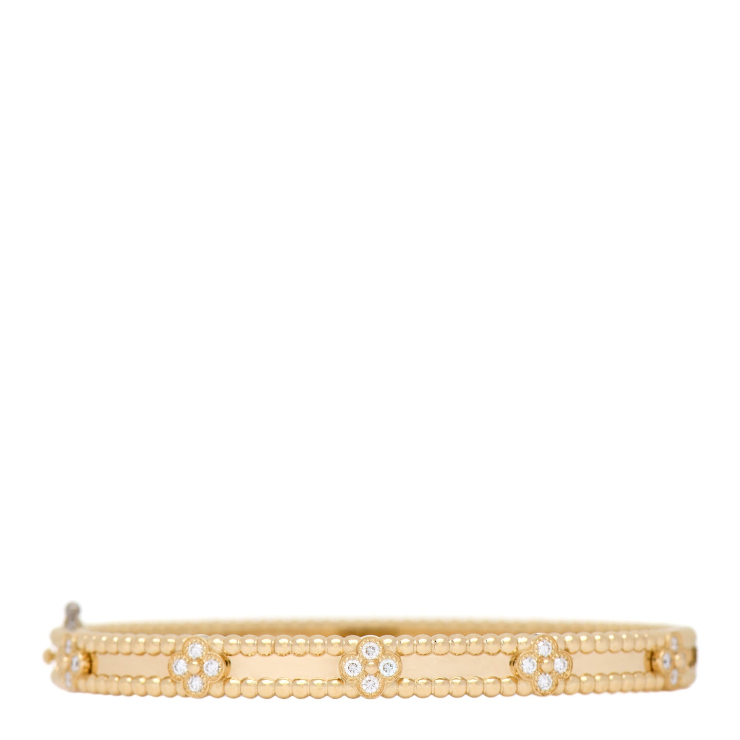 18K Yellow Gold Diamond Perlee Sweet Clovers Bracelet M