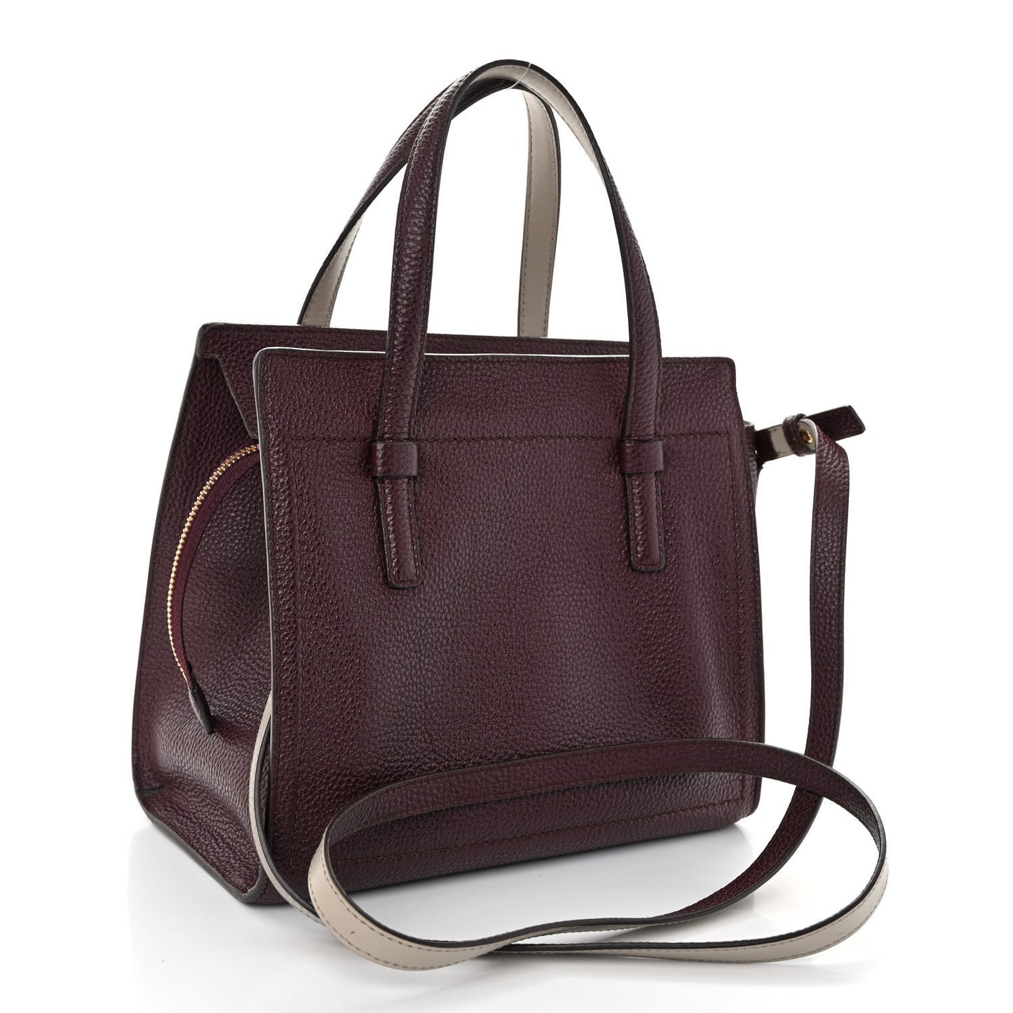 Hammered Calfskin Double Handle Small Amy Tote Red