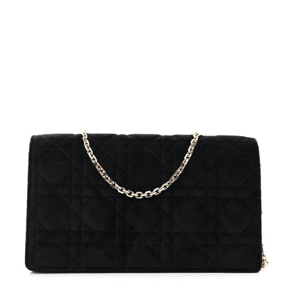 Christian Dior Velvet Cannage Lady Dior Convertible Clutch Black 1 of 12