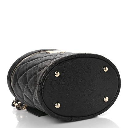 Chanel Caviar Quilted Small Top Handle Vanity Case With Chain Black 4 of 9