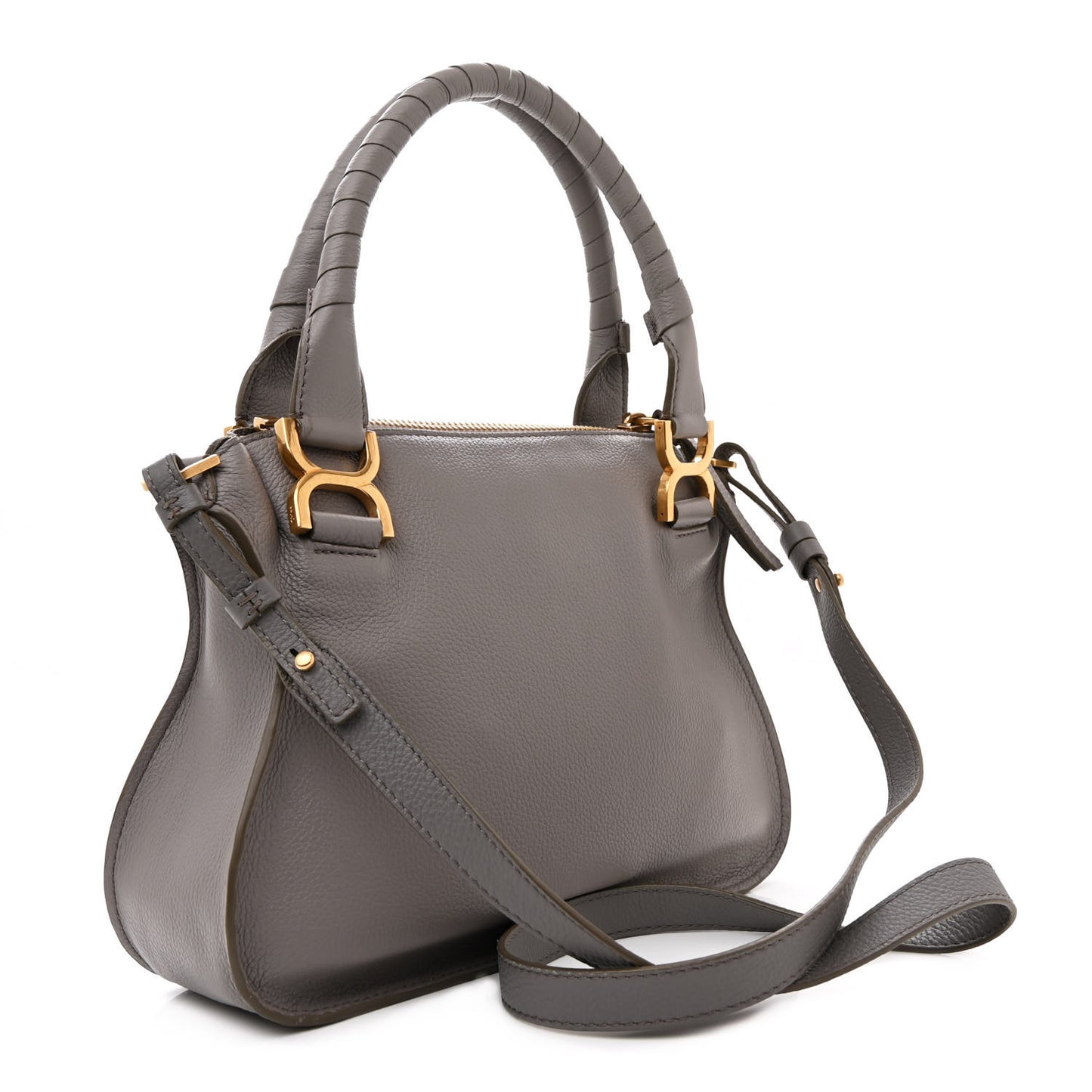 Calfskin Small Marcie Satchel Cashmere Grey