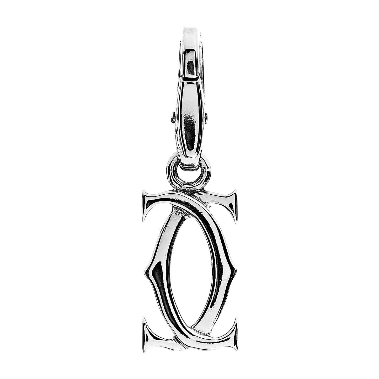 18K White Gold Logo Charm