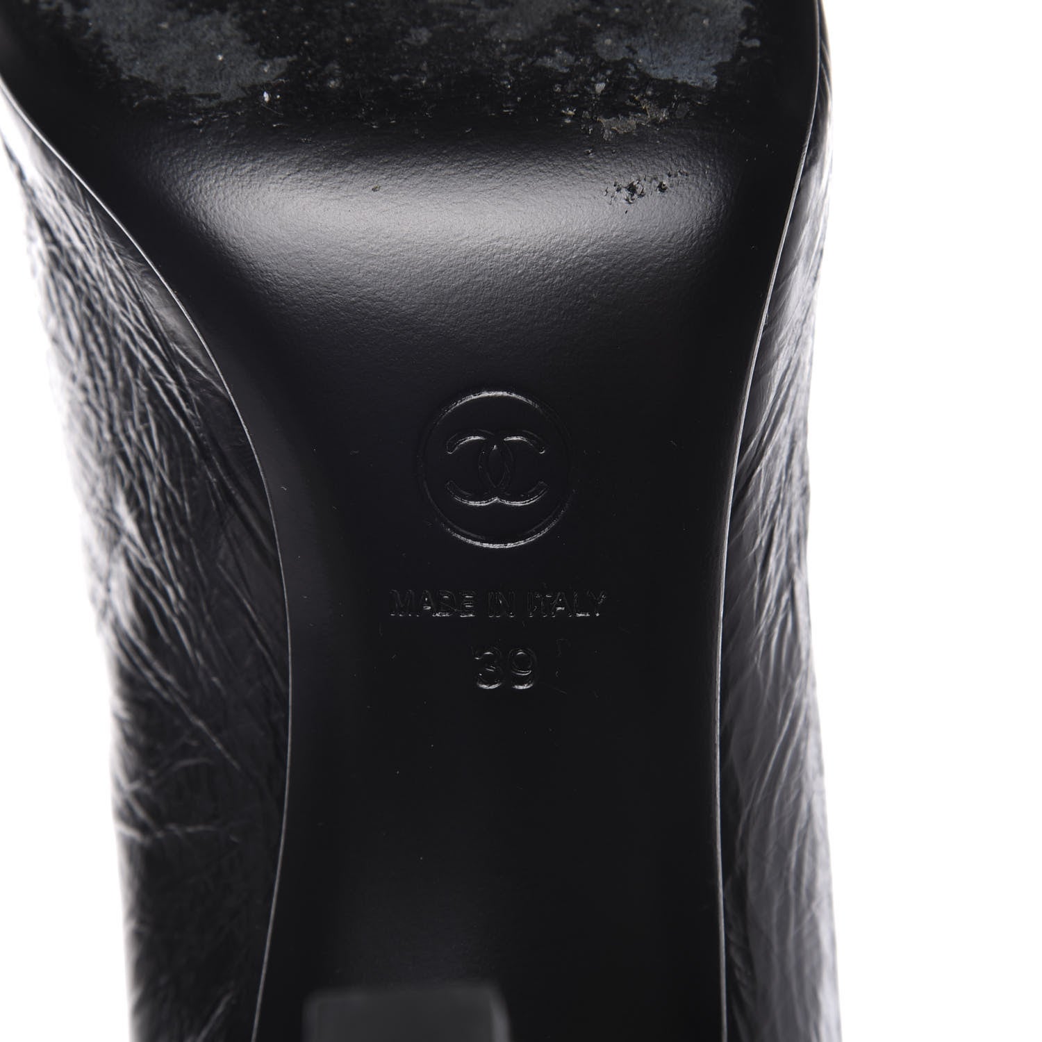 Chanel Crumpled Calfskin Satin Cap Toe Short Ankle Boots 39 Black 7 of 14