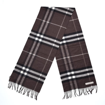 Burberry Cashmere Giant Check Fringe Scarf Bitter Chocolate 3 of 5