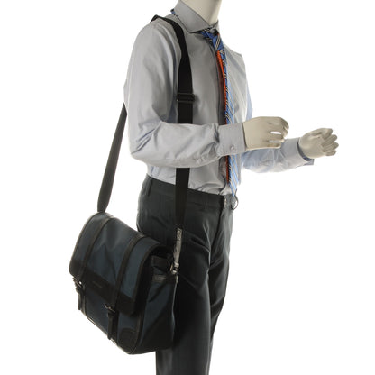 Burberry Calfskin Nylon Messenger Ink Blue 2 of 8