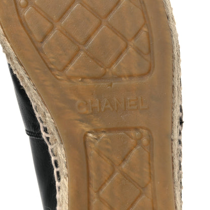 Chanel Lambskin CC Espadrilles 38 Black 6 of 10