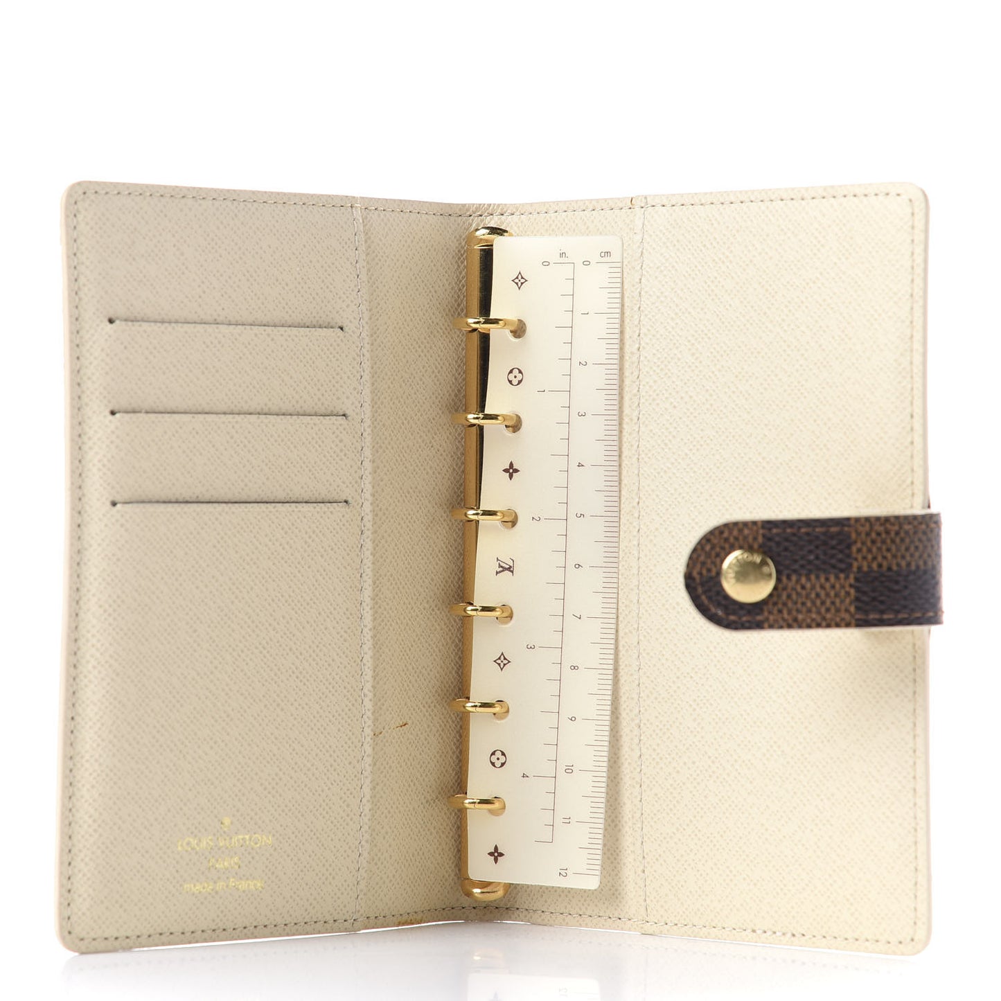 Damier Ebene Trunk Small Ring Agenda Cover White
