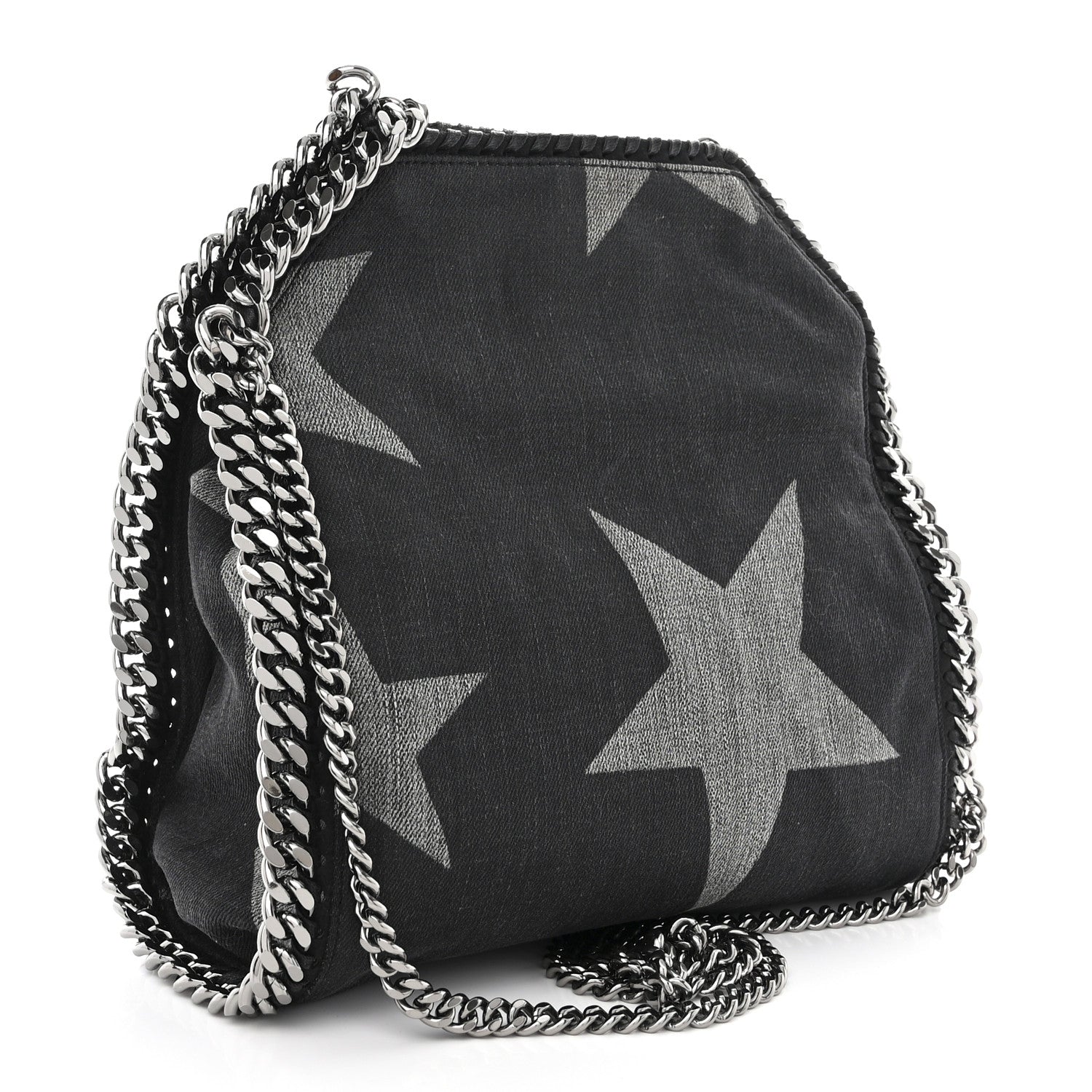 Stella McCartney Denim Star Mini Falabella Tote Black 3 of 9