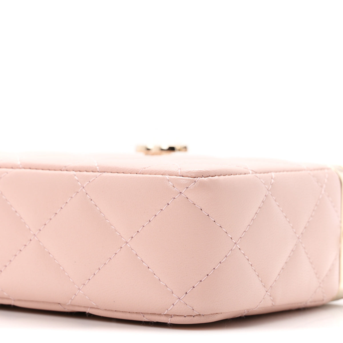 Lambskin Quilted CC Vanity With Chain Light Pink
