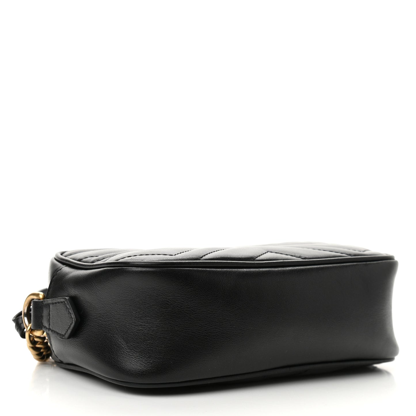 Calfskin Matelasse Mini GG Marmont Chain Shoulder Bag Black