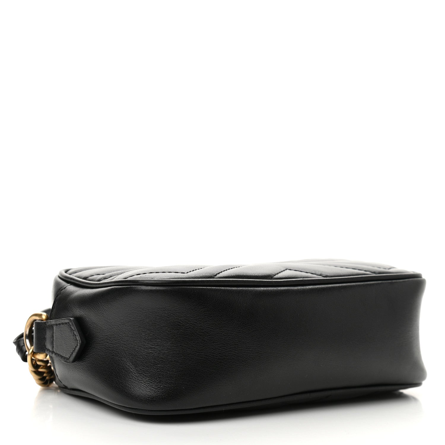 Gucci Calfskin Matelasse Mini GG Marmont Chain Shoulder Bag Black 4 of 15
