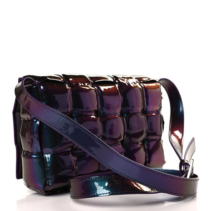 Bottega Veneta Glossy Nail Polish Nappa Maxi Intreccio Padded Cassette Crossbody Bag Holographic 3 of 9