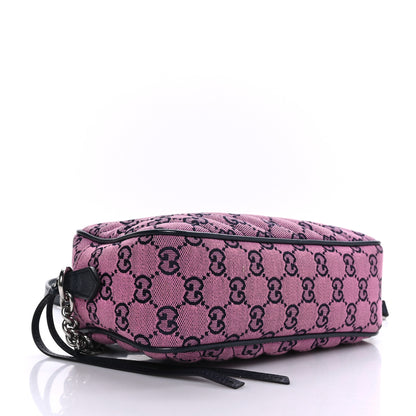 Gucci Monogram Multicolor Matelasse Diagonal Small GG Marmont Chain Shoulder Bag Pink Blue 4 of 10