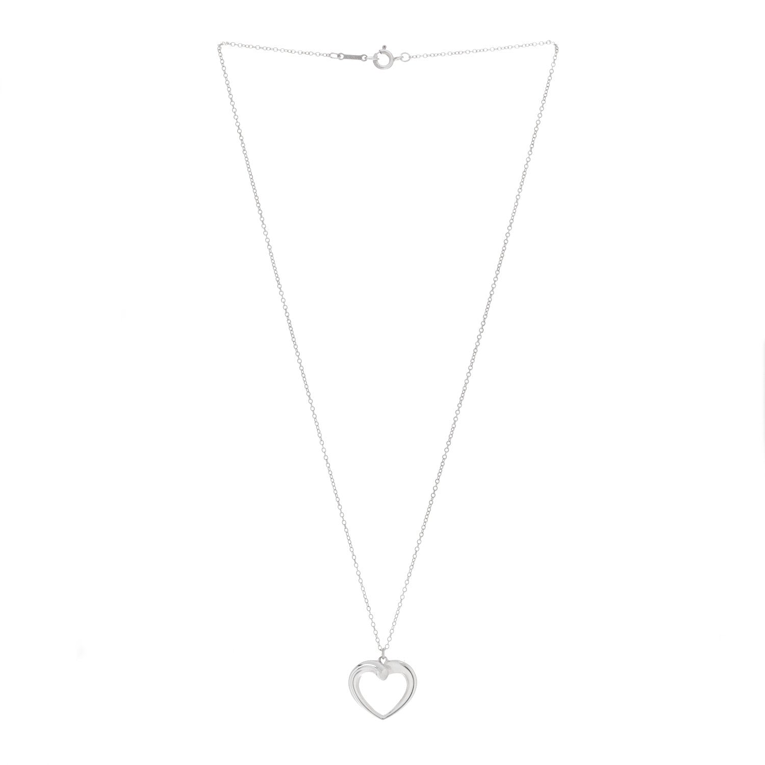 Tiffany Sterling Silver Twist Heart Pendant Necklace 3 of 5