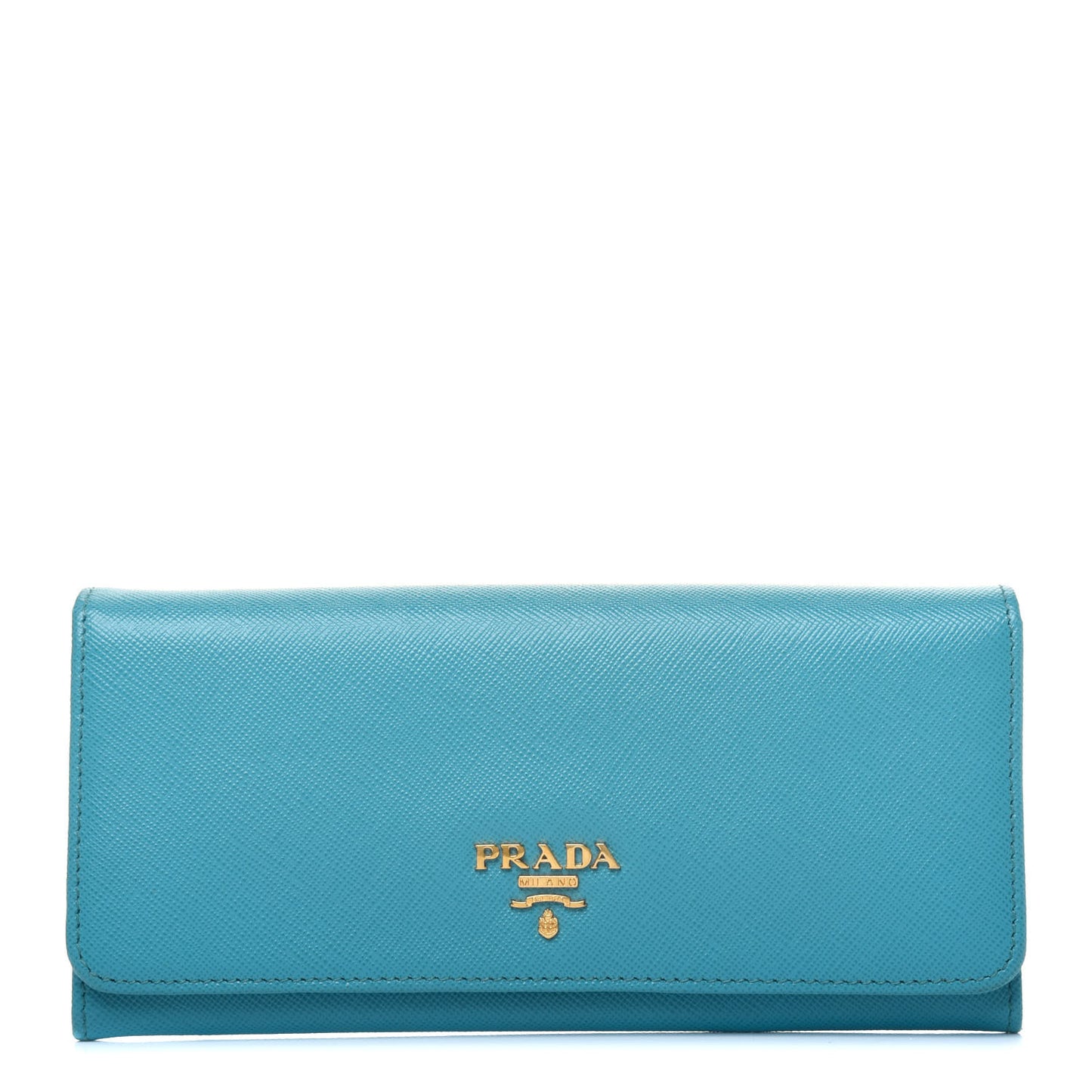 Saffiano Metal Continental Flap Wallet Turchese