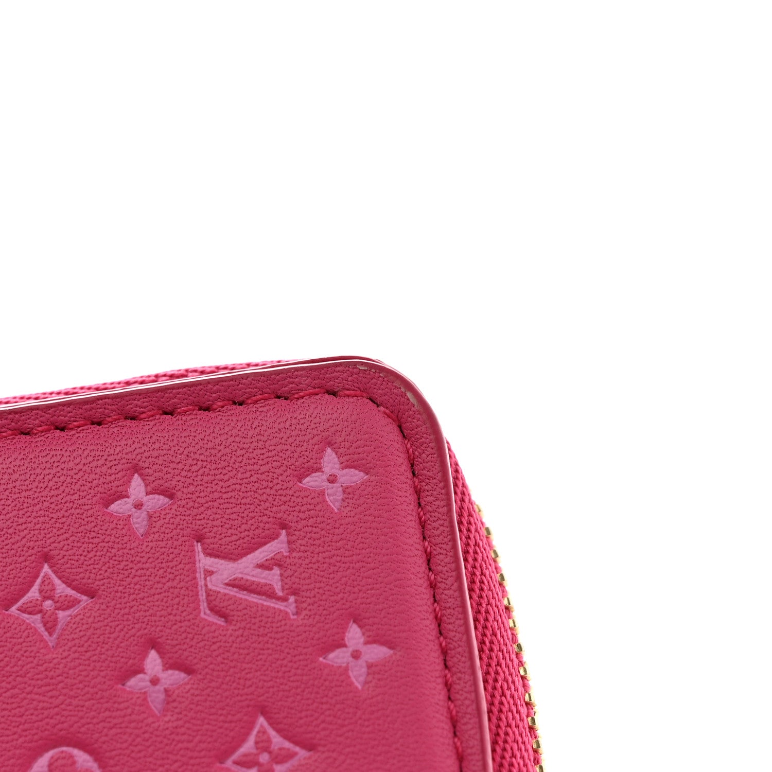 Louis Vuitton Calfskin Nanogram Embossed Lou Wallet Rose 9 of 10