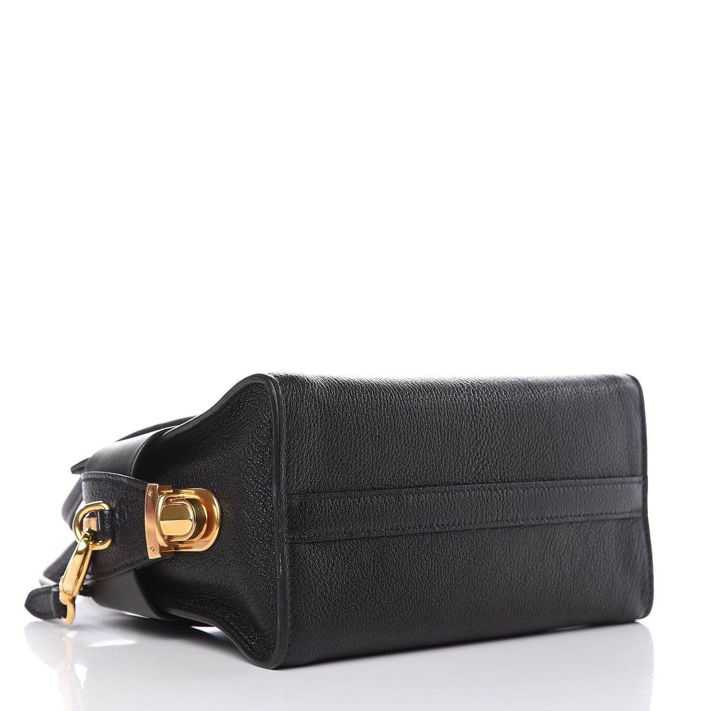 Goatskin Madras Fiocco Bow Top Handle Tote Black