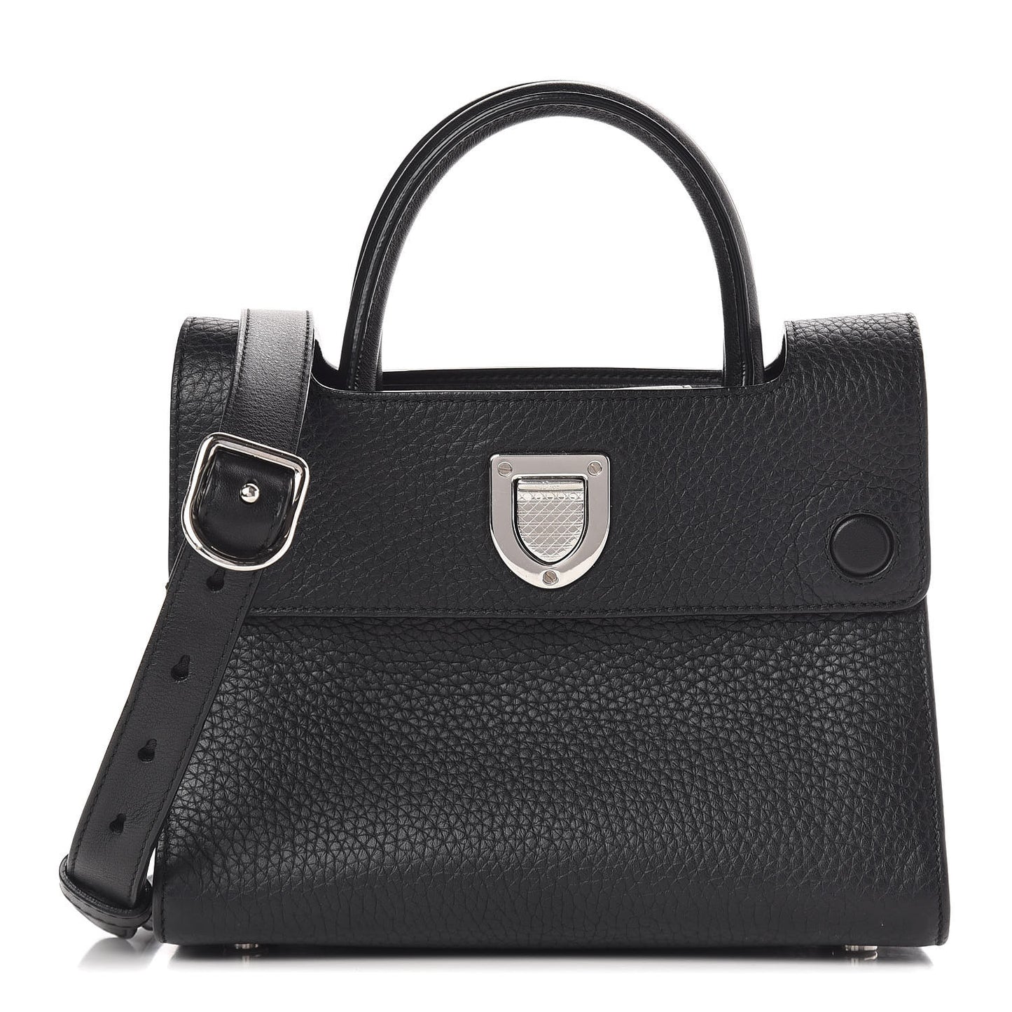 Grained Calfskin Mini Diorever Flap Black