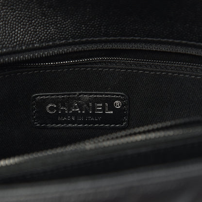 Chanel Caviar Chevron Quilted Small Coco Handle Flap So Black 6 of 11