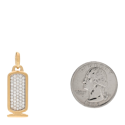 David Yurman 18K Yellow Gold Diamond Cairo Cartouche Amulet Pendant 2 of 3