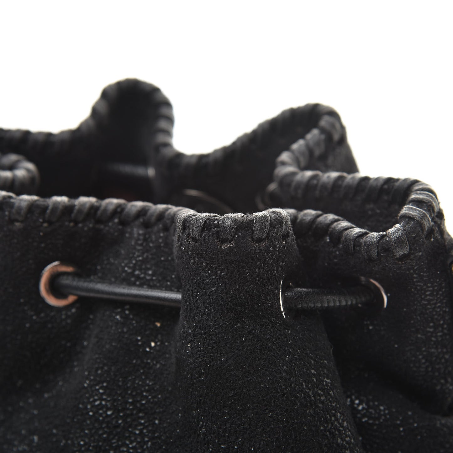 Shaggy Deer Small Falabella Bucket Bag Black