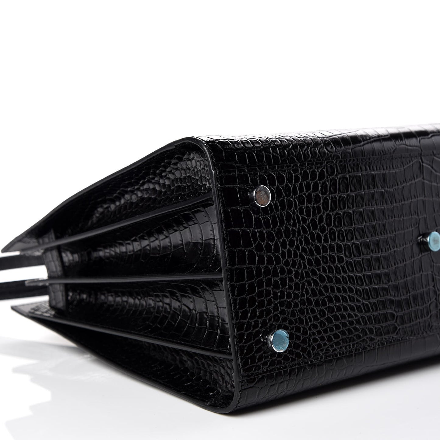 Calfskin Crocodile Embossed Small Sac de Jour Black