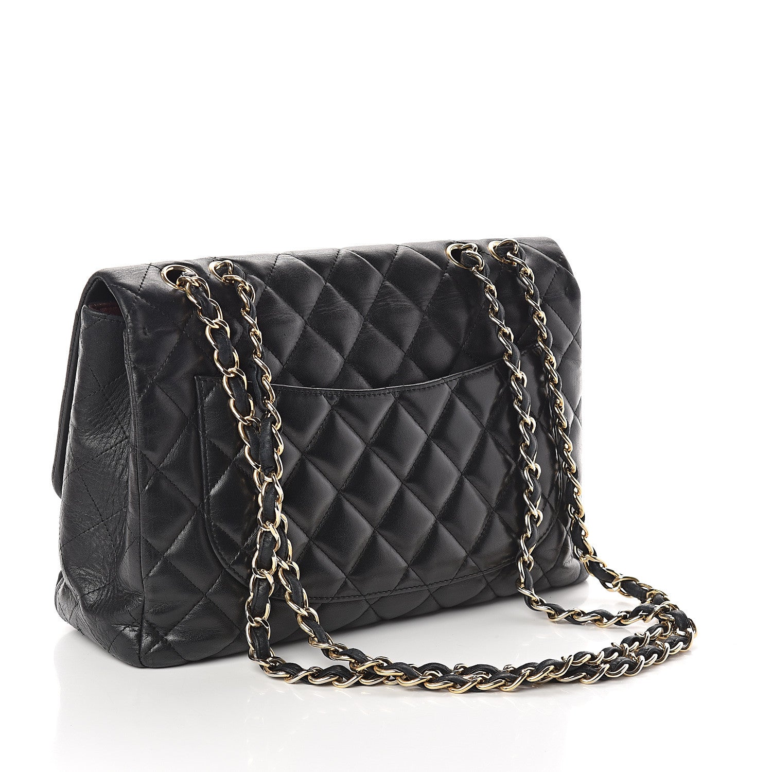 Chanel Lambskin Quilted Jumbo Single Flap Black 2 of 8