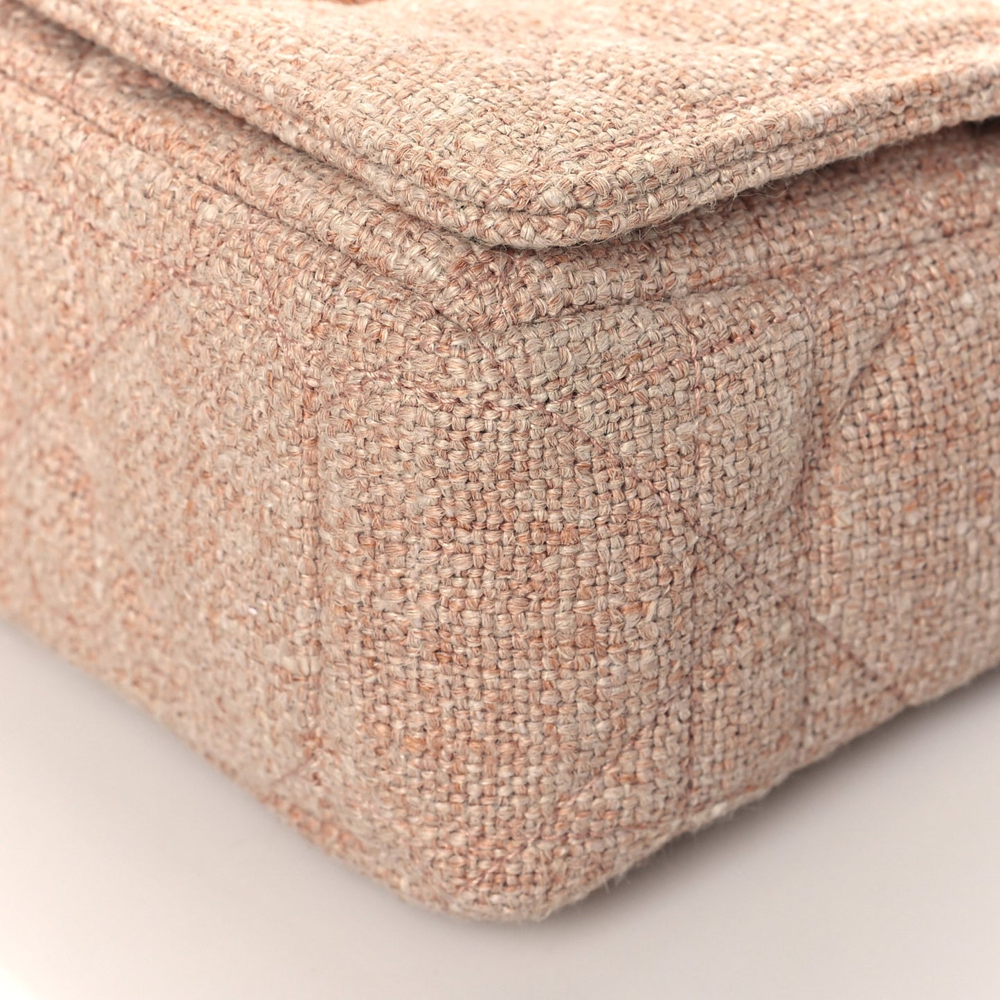 Linen Macrocannage Small Caro Bag Rose