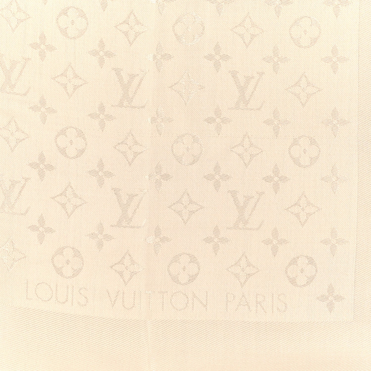 Louis Vuitton Silk Wool Monogram Shine Shawl White 2 of 3