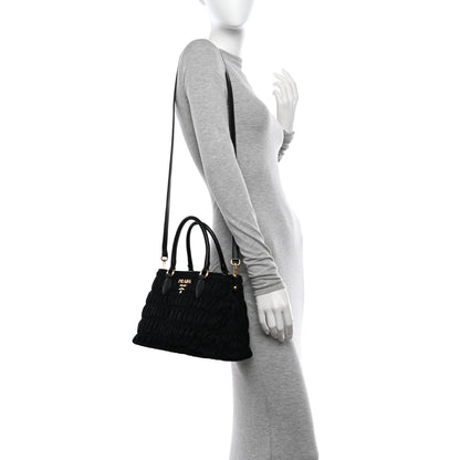 Prada Tessuto Nylon Gaufre Small Tote Black 2 of 10