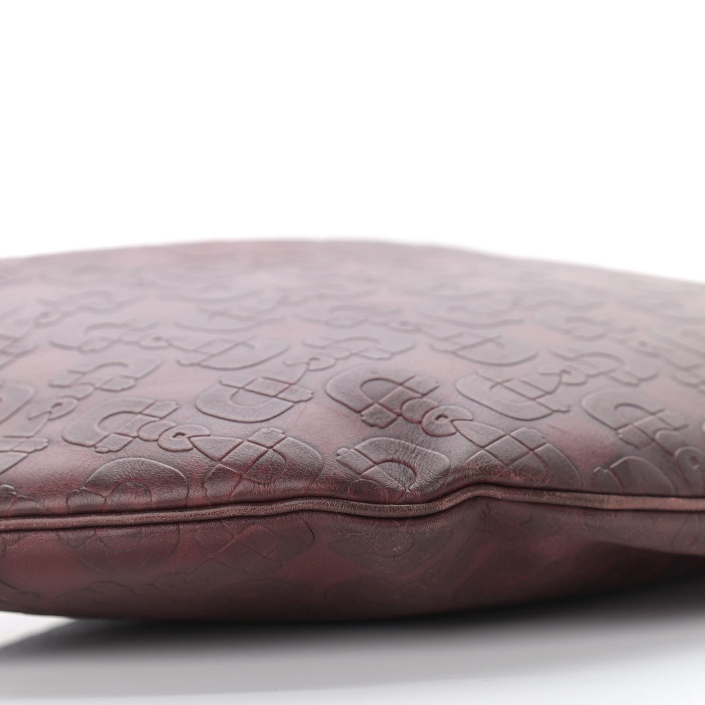 Calfskin Horsebit Embossed Glam Hobo Burgundy