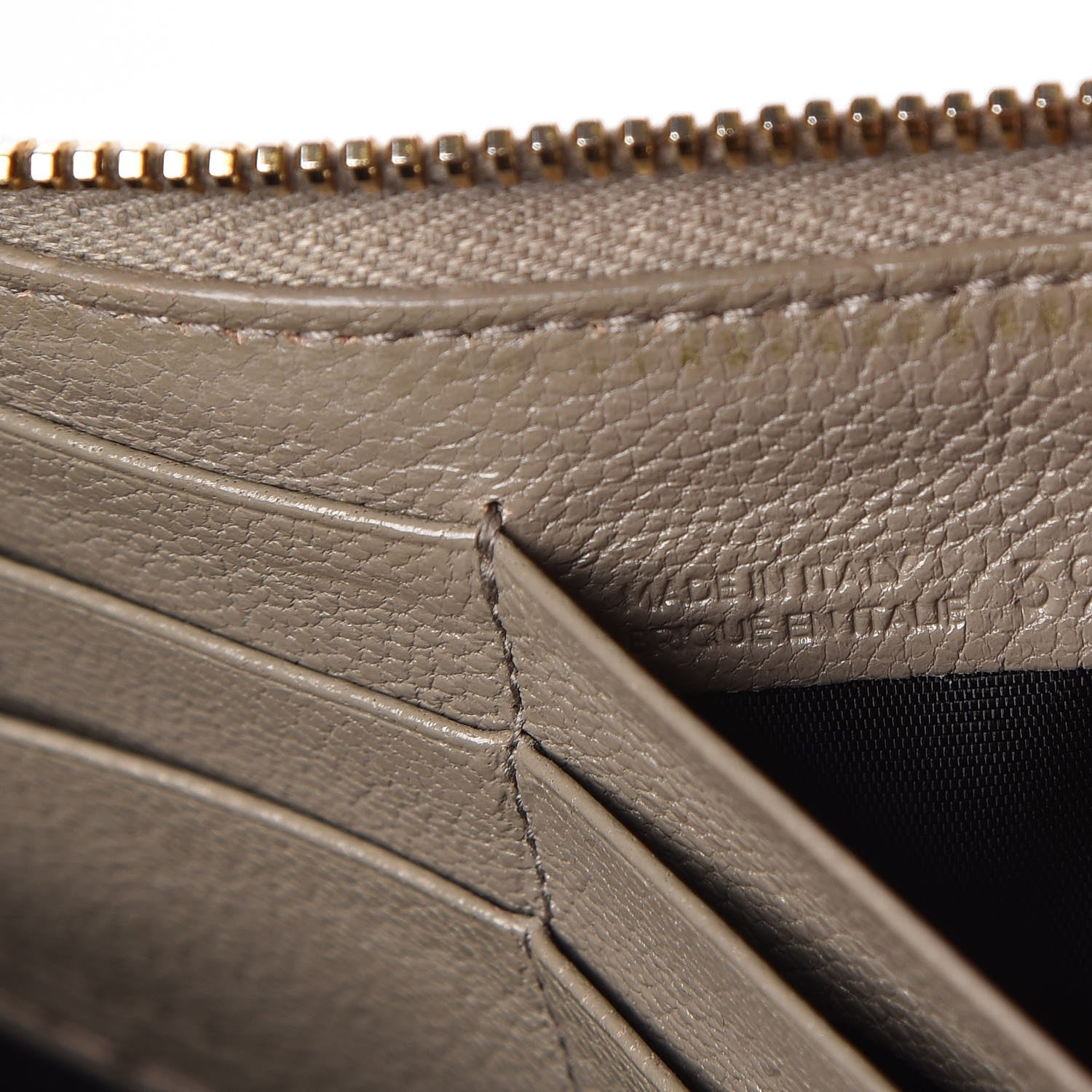 Balenciaga Chevre Gold Metallic Edge Hardware Zip Around Wallet Gris Taupe 6 of 9