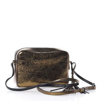 Saint Laurent Calfskin Lame Monogram Small Lou Camera Bag Gold Olive 3 of 10