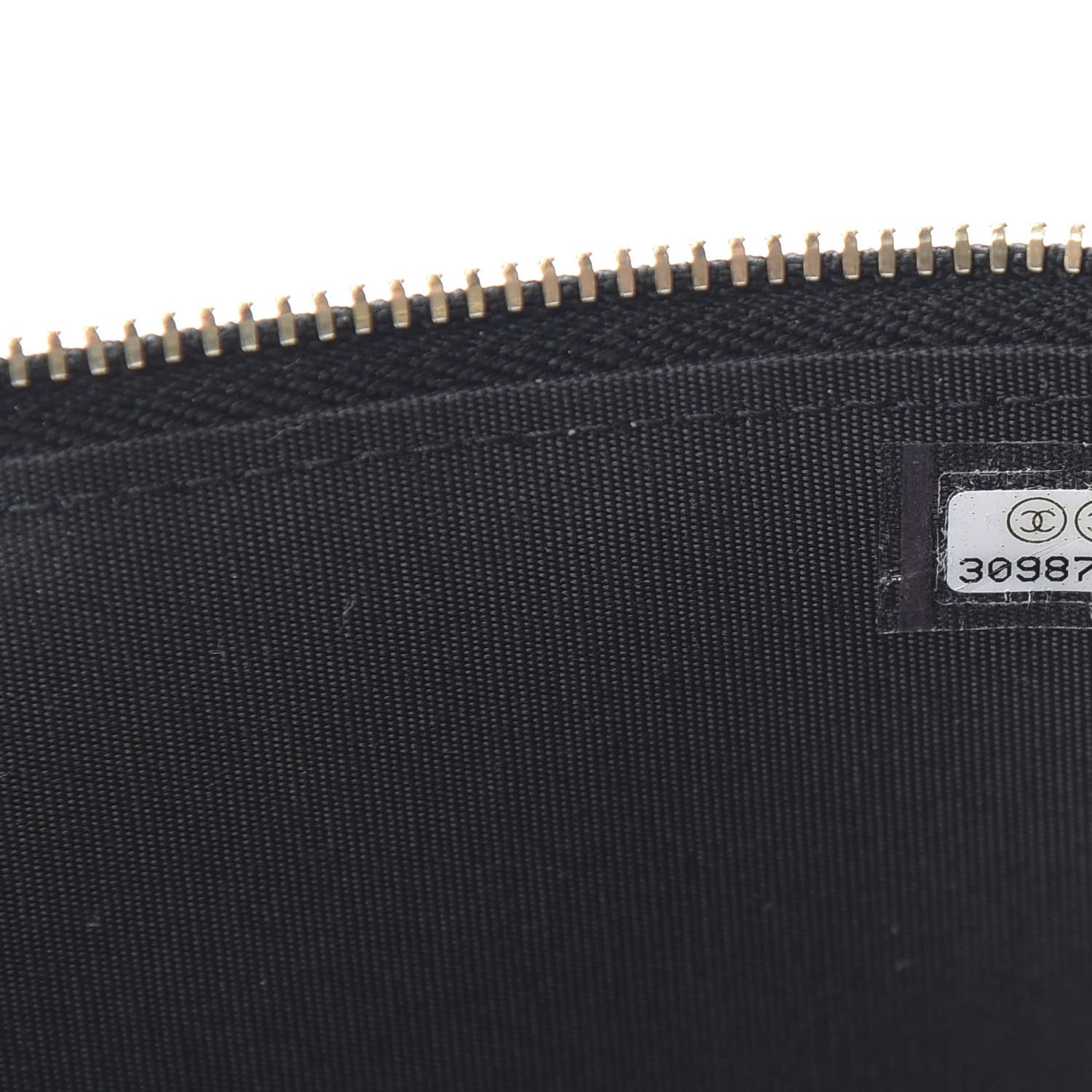 Chanel Raffia Jute Striped Small Vanity Case With Chain Black Beige 7 of 11