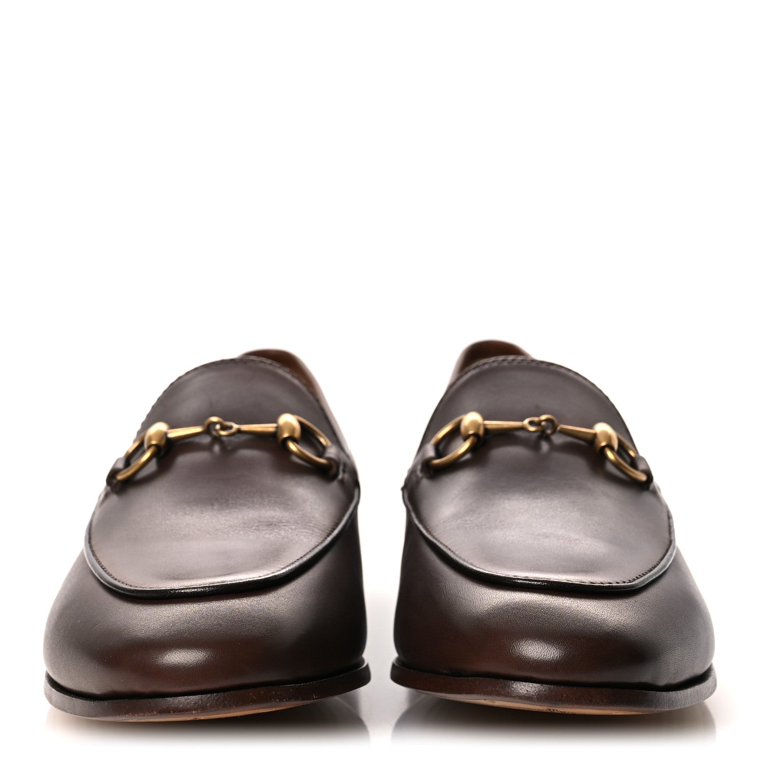 Gucci Calfskin Womens Jordaan Loafers 37 Fondente Brown 3 of 12