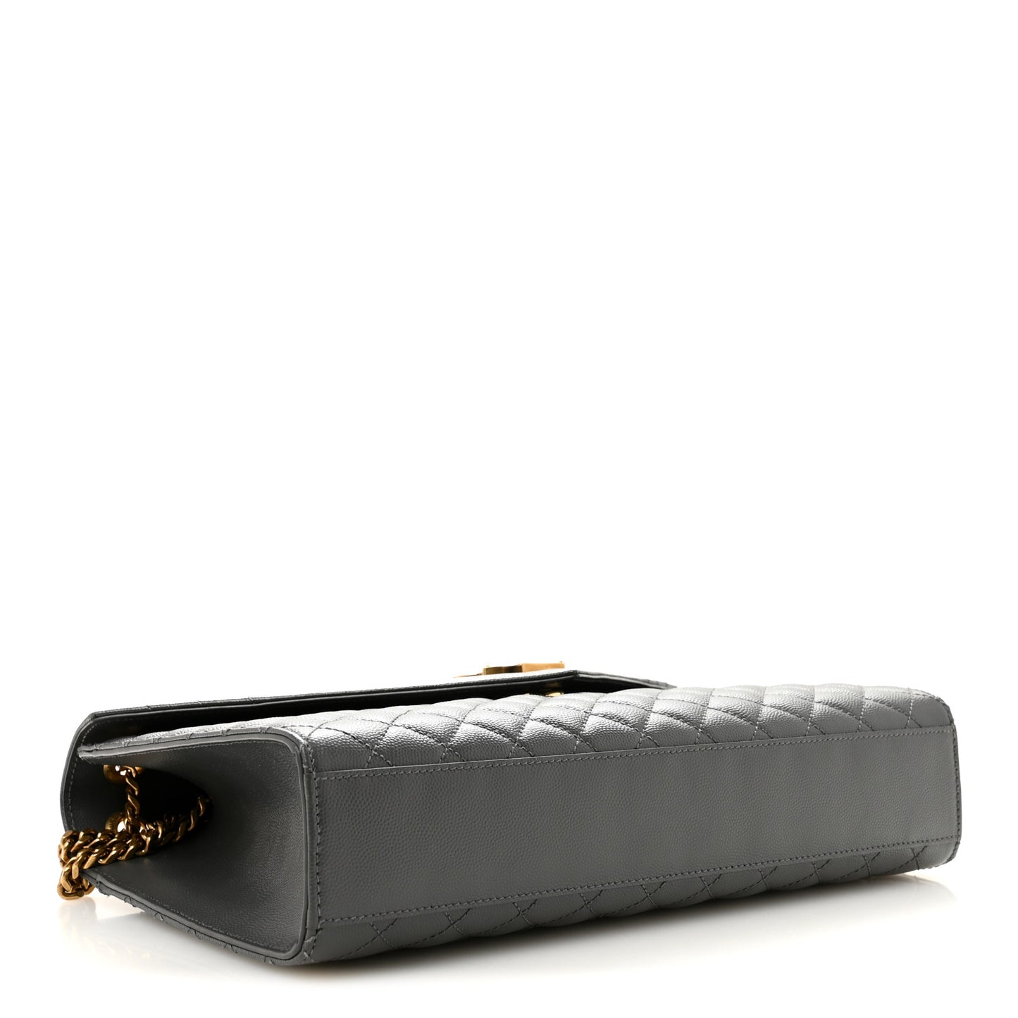 Grain De Poudre Textured Mixed Matelasse Large Triquilt Monogram Satchel Storm Storm