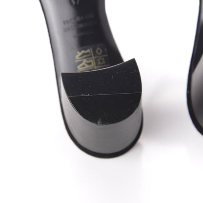 Hermes Suede Goatskin Crystal Powder Oasis Sandals 37 Black 9 of 11