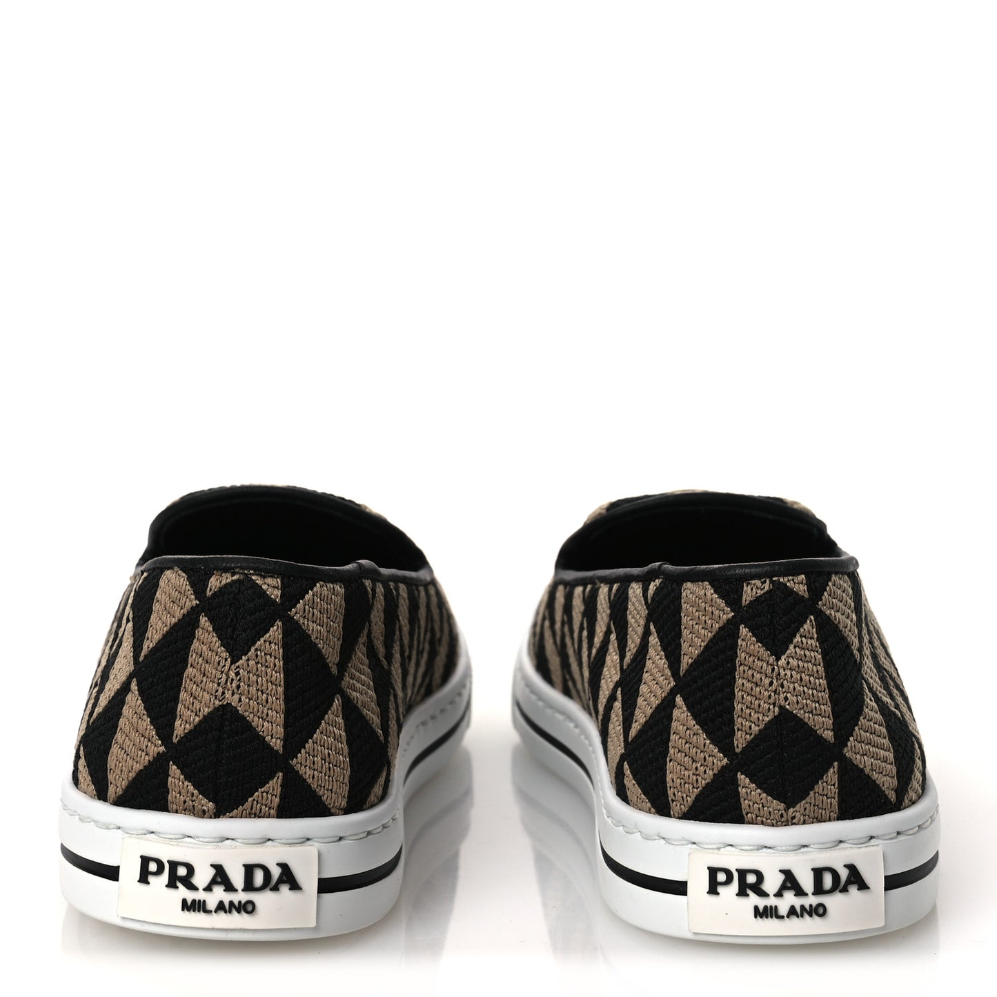 Jacquard Trianglolo Symbole Embroidered Metal Triangle Logo Slip On Sneakers 36.5 Corda Black