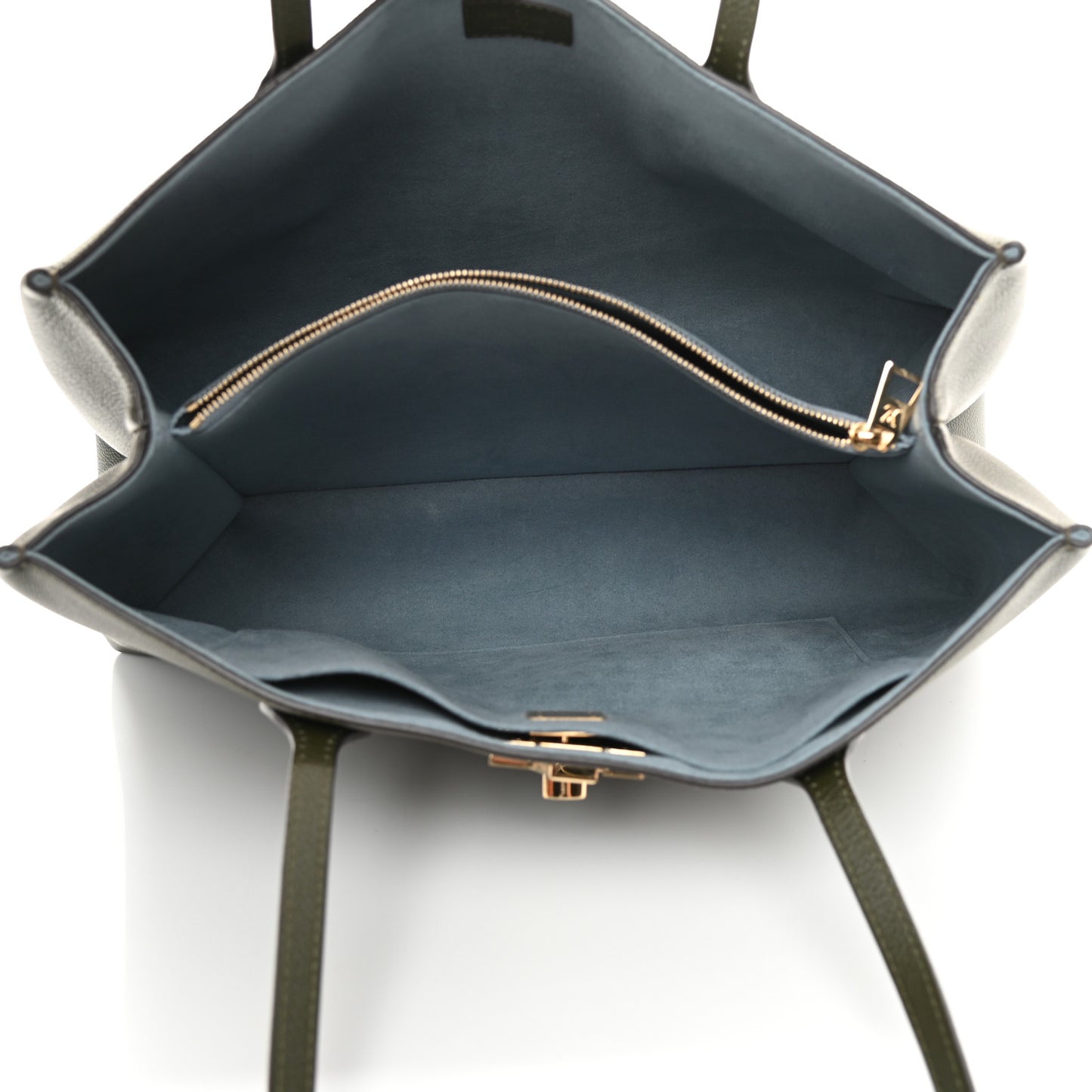 Grained Calfskin Lockme Shopper Kaki