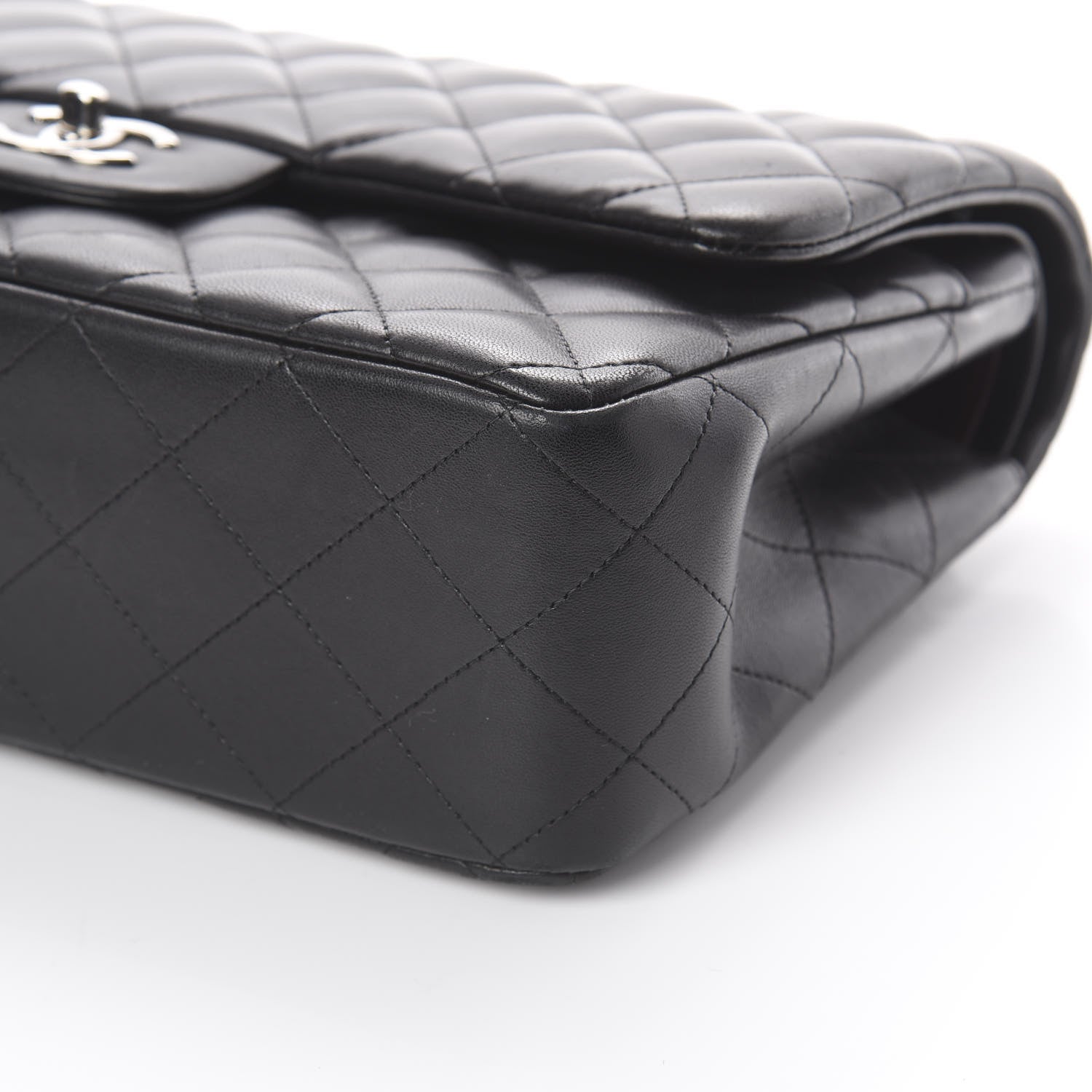 Chanel Lambskin Quilted Jumbo Double Flap Black 6 of 9