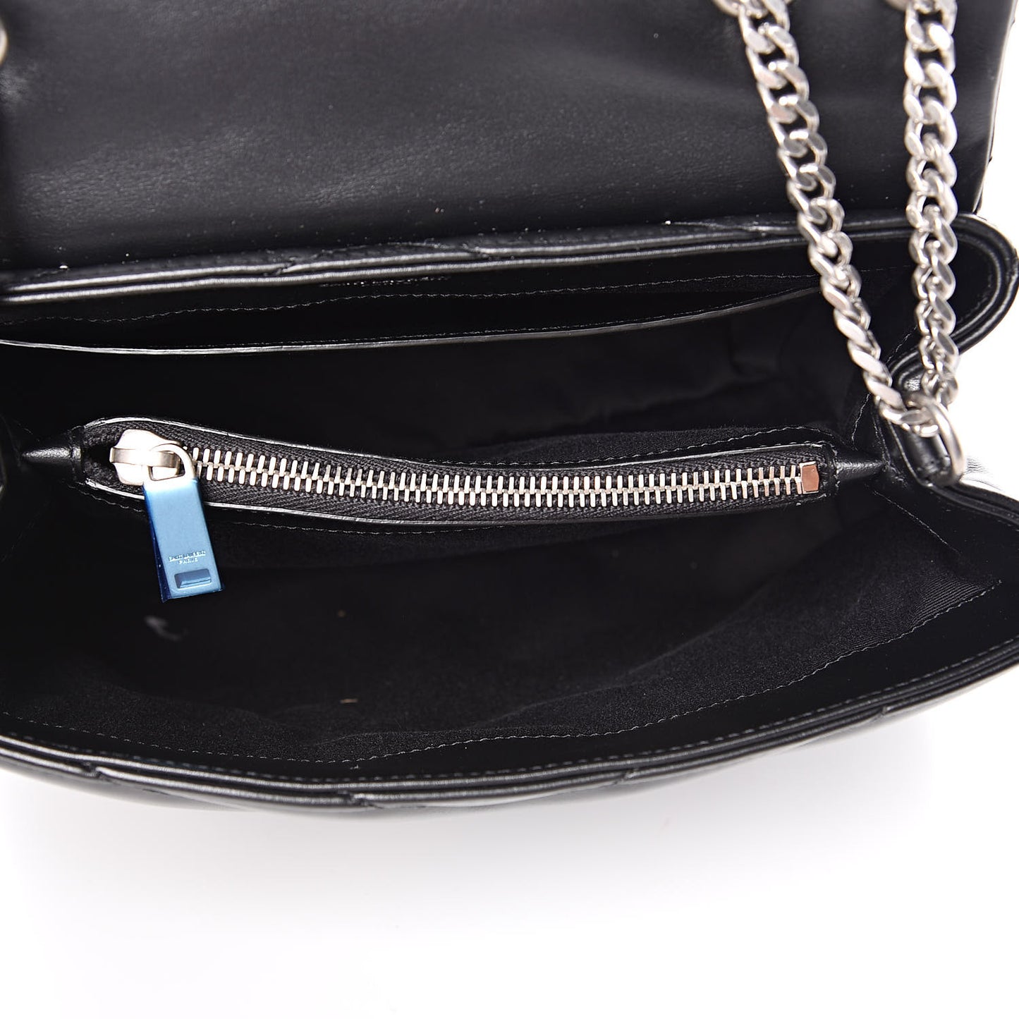 Calfskin Y Quilted Monogram Small Loulou Chain Satchel Black