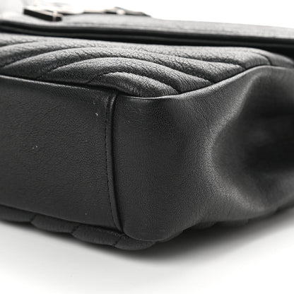Saint Laurent Sheepskin Matelasse Chevron Monogram Medium College Bag Black 10 of 11