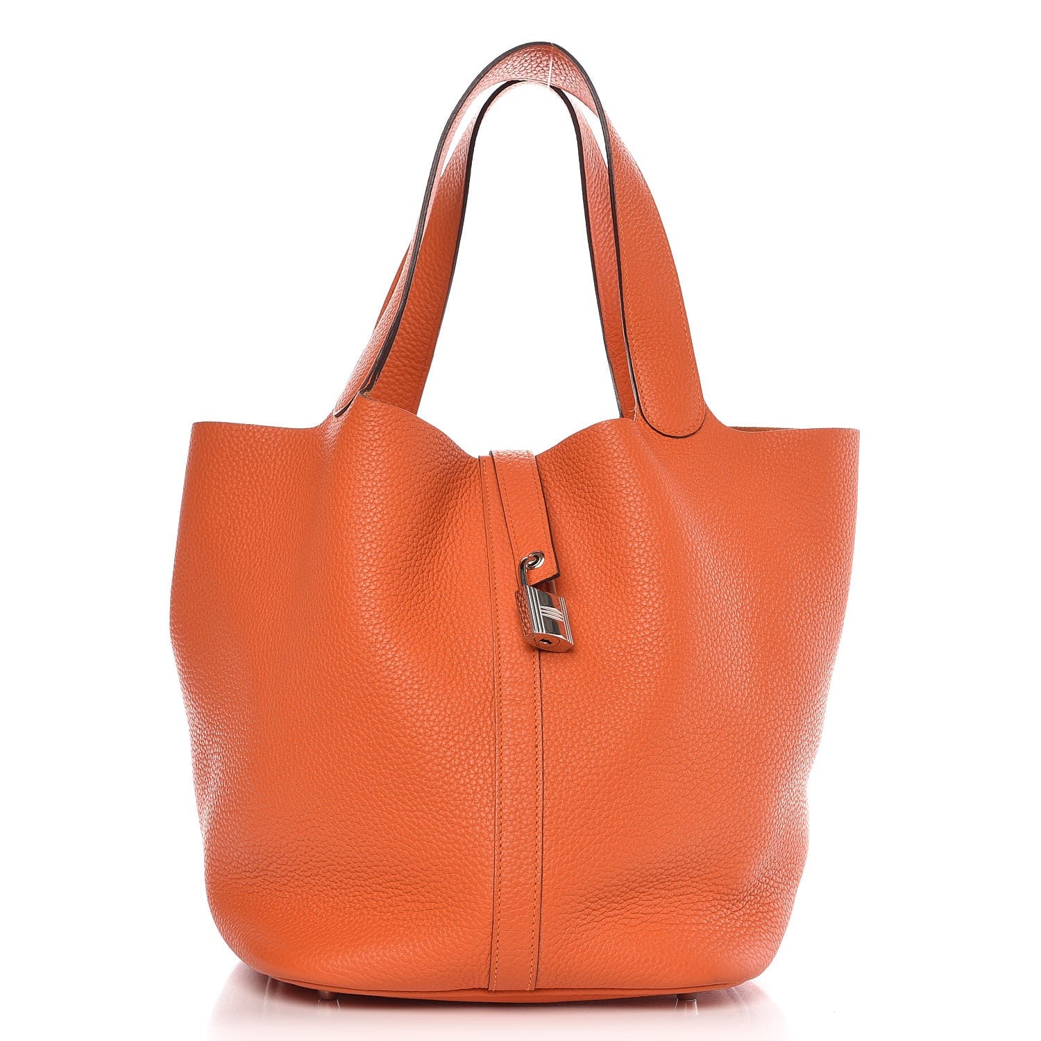 Hermes Taurillon Clemence Picotin Lock 26 GM Orange 1 of 9