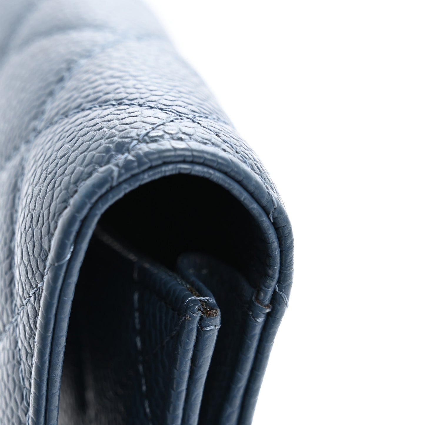 Caviar Quilted Travel Wallet Blue