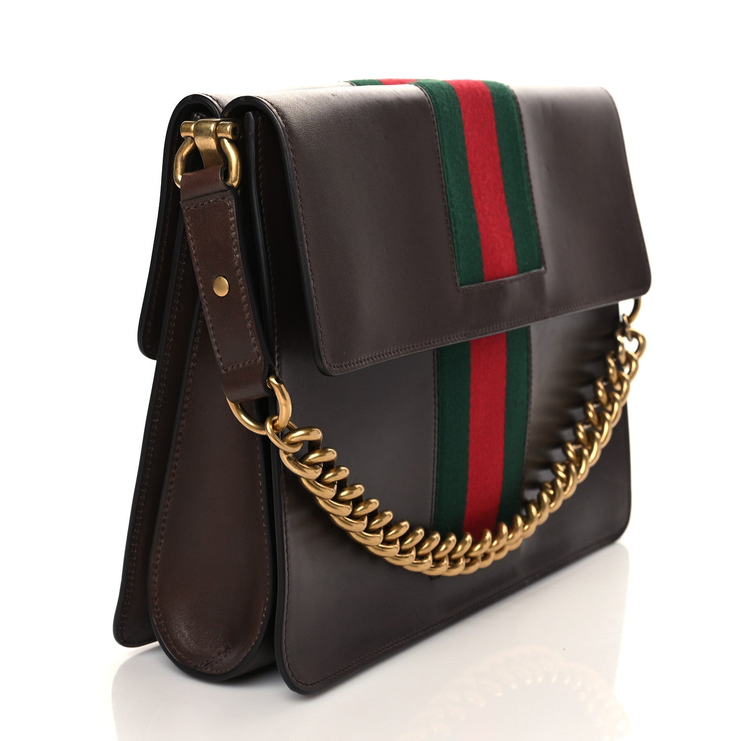 Gucci Tuscany Lux Calfskin Web GG Marmont Shoulder Bag Fondent 3 of 11