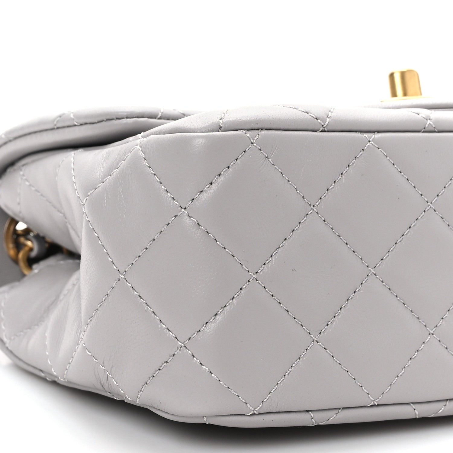 Chanel Lambskin Quilted Mini Pearl Crush Flap Light Grey 8 of 9