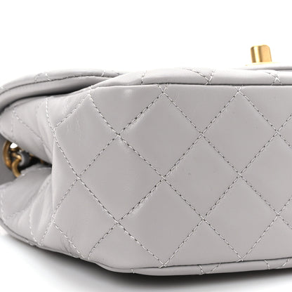 Chanel Lambskin Quilted Mini Pearl Crush Flap Light Grey 8 of 9
